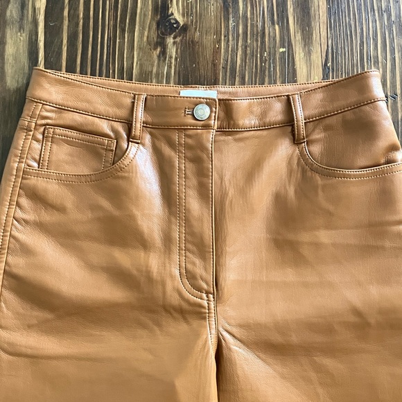 Aritzia Wilfred Tan Vegan Leather Pants, Women’s Size 8 NWOT - Picture 5 of 8